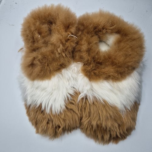 Alpaca Fur Slippers faun/white