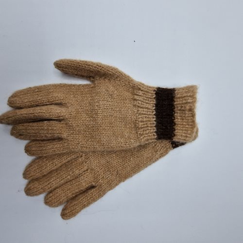 Alpaca gloves faun/brn trim