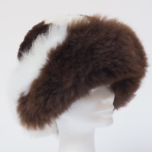 Alpaca Fur hat Brown/white