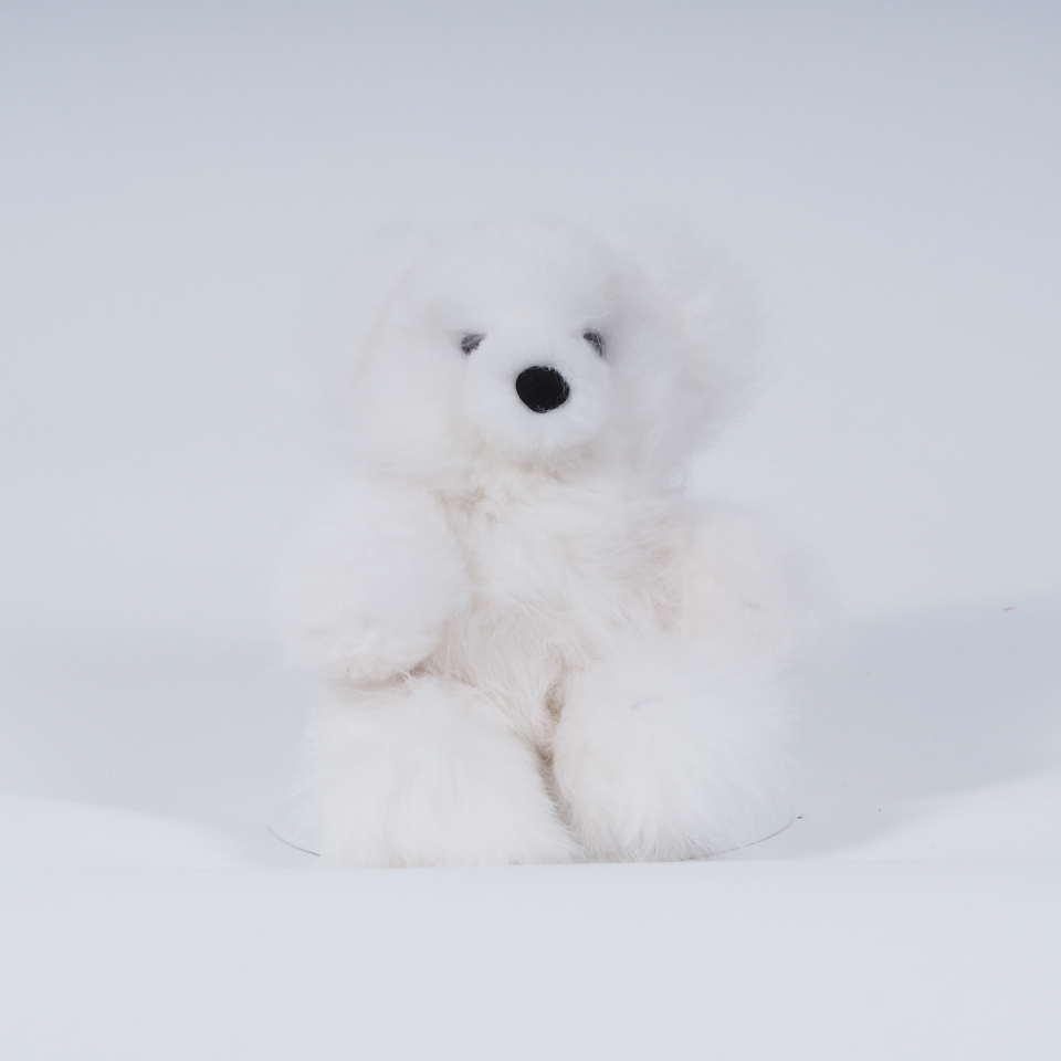 Alpaca Fur Teddy Bear white