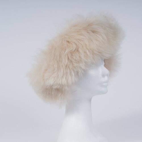 Alpaca wide Fur Headband cream