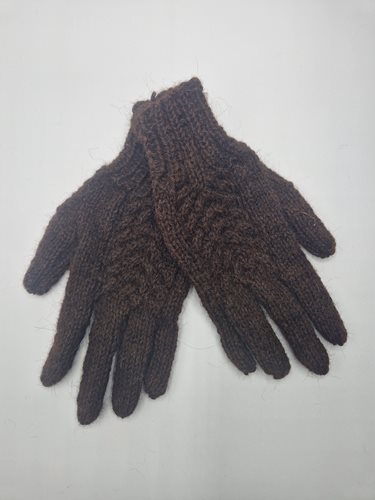 Alpaca Gloves Cable Knit rose grey