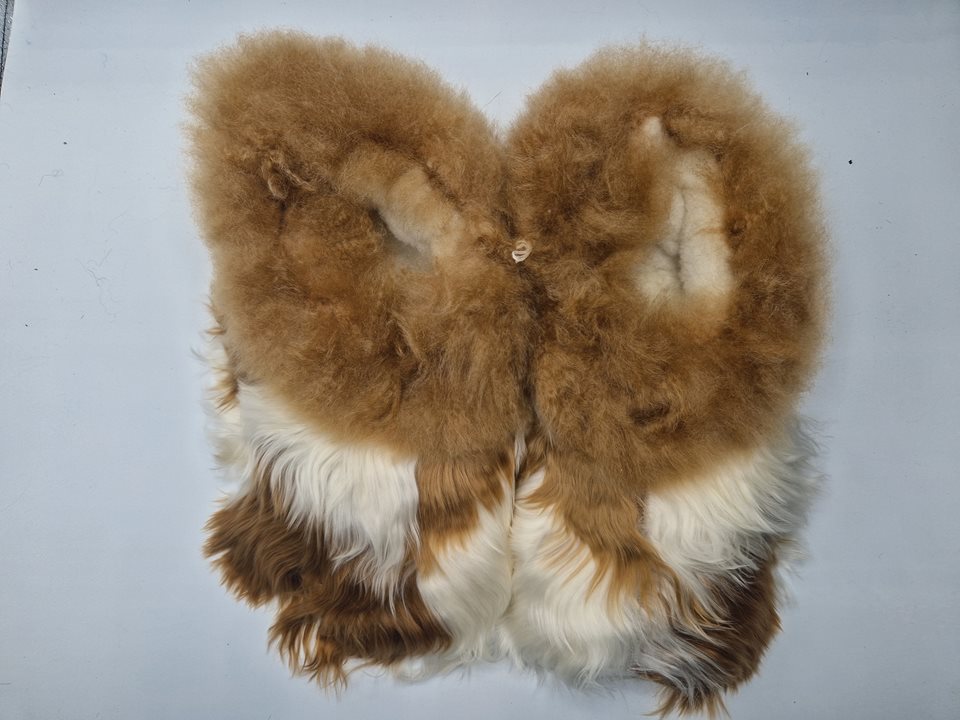 Alpaca Fur Slippers faun/white