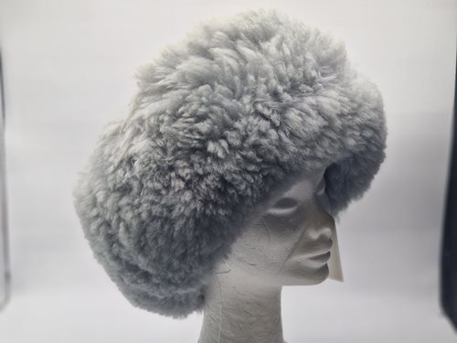 Alpaca wide Fur Headband/Snood grey