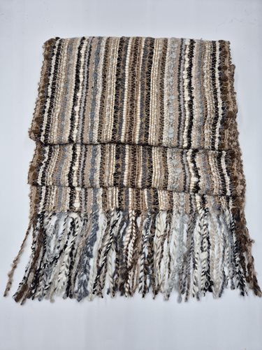 Alpaca Scarf browns/greys stripe