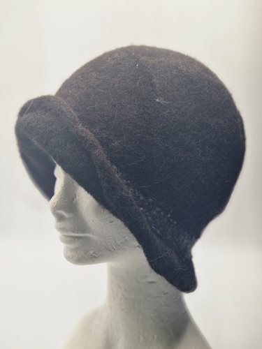 Alpaca Knitted/felted hat blk/grey