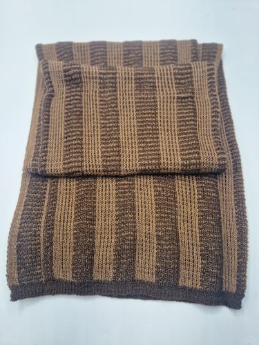 Alpaca Scarf knitted brown striped