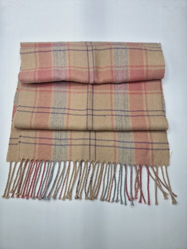 Alpaca Scarf pink/faun check