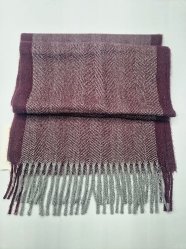 Alpaca Scarf burgundy/grey stripe