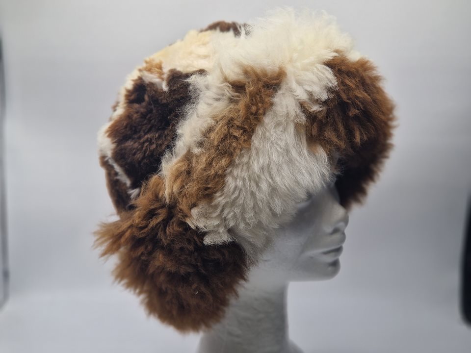 Alpaca Fur Hat browns/creams