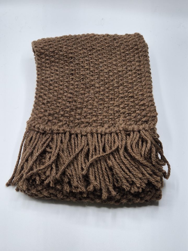 Alpaca Scarf chunky brown moss