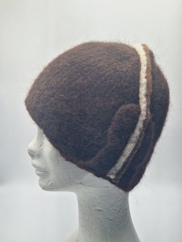 Alpaca felted hat brown