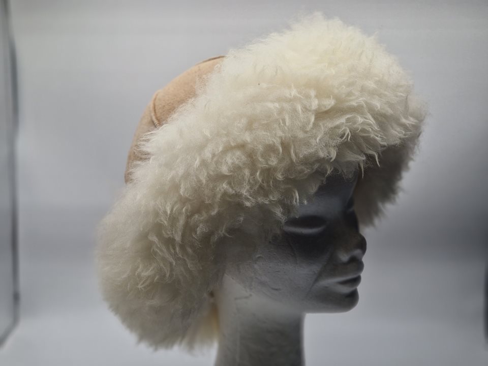 Alpaca Fur/suede Hat White/Medium faun