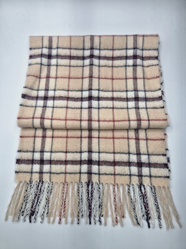 Alpaca Scarf faun/red/grey check