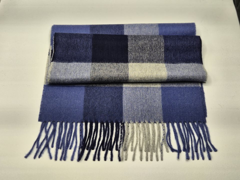 Alpaca Scarf Blue checked