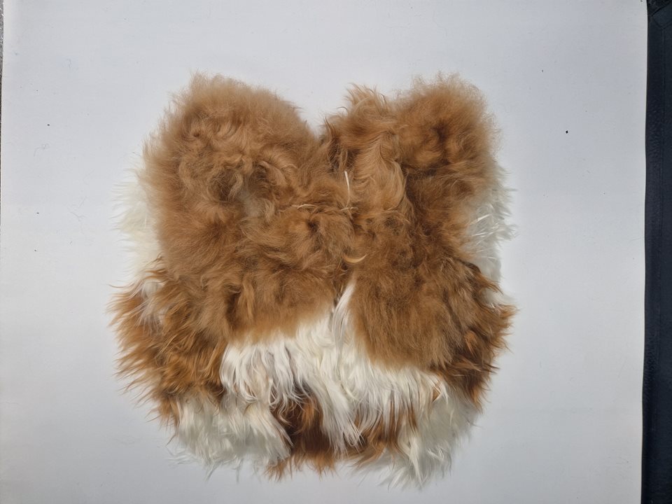 Alpaca Fur Slippers faun/white