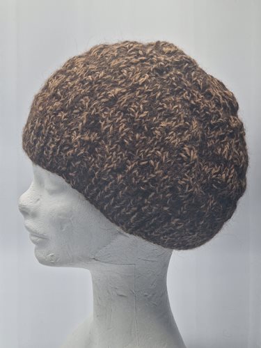 Alpaca knitted hat brown/faun