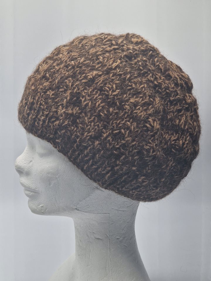 Alpaca knitted hat brown/faun