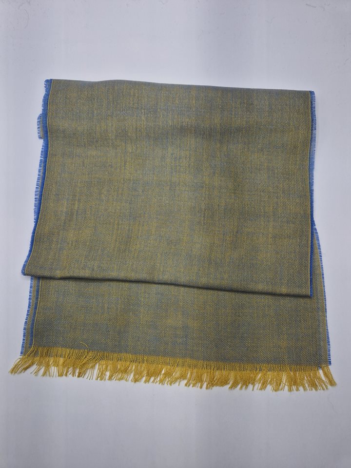 Alpaca/Silk Scarf yellow/blue