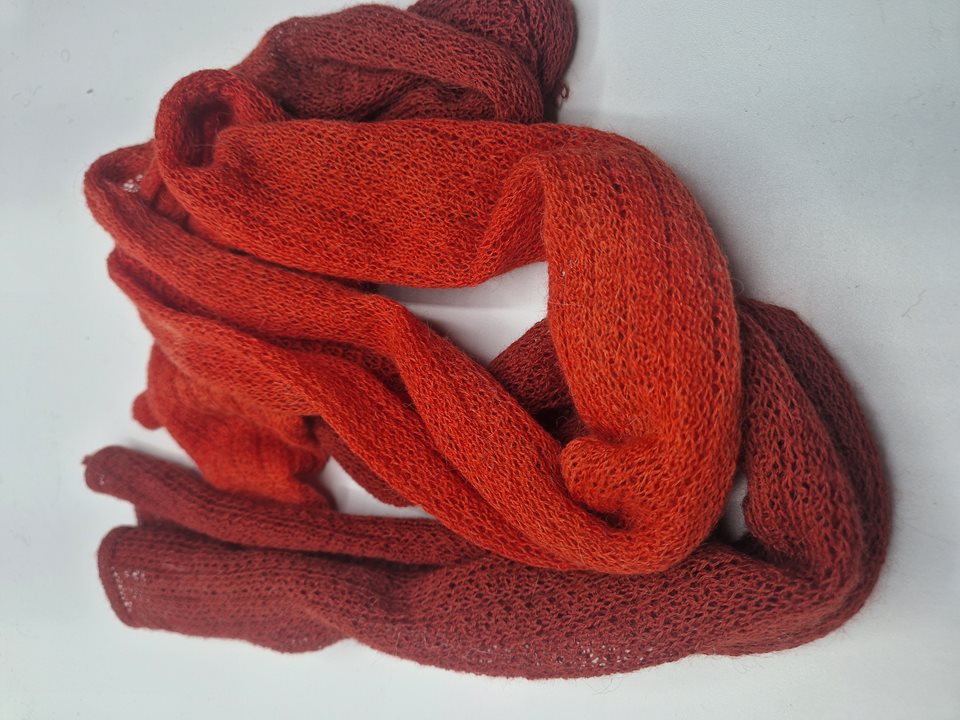 Alpaca Scarf two tone red