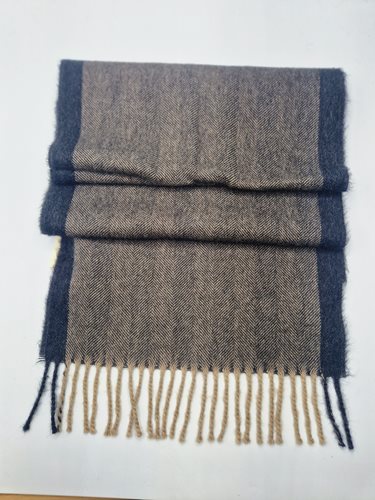 Alpaca Scarf grey/faun stripe