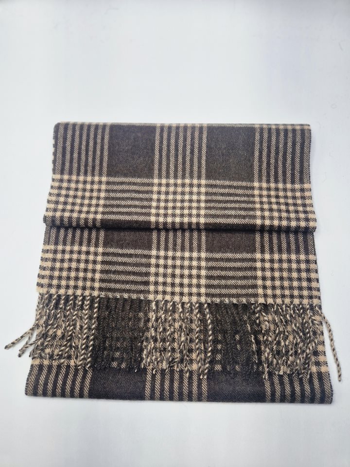 Alpaca Scarf brown/beige check