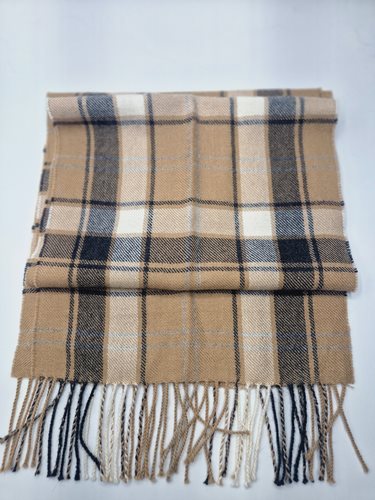 Alpaca Scarf faun/blk/cream check