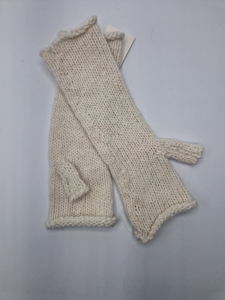 Alpaca Fingerless Gloves winter white