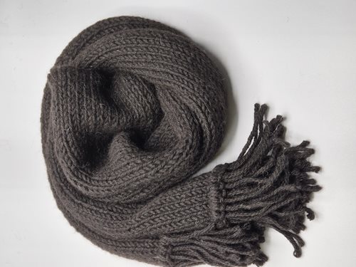 Alpaca Scarf black hand knitted chunky