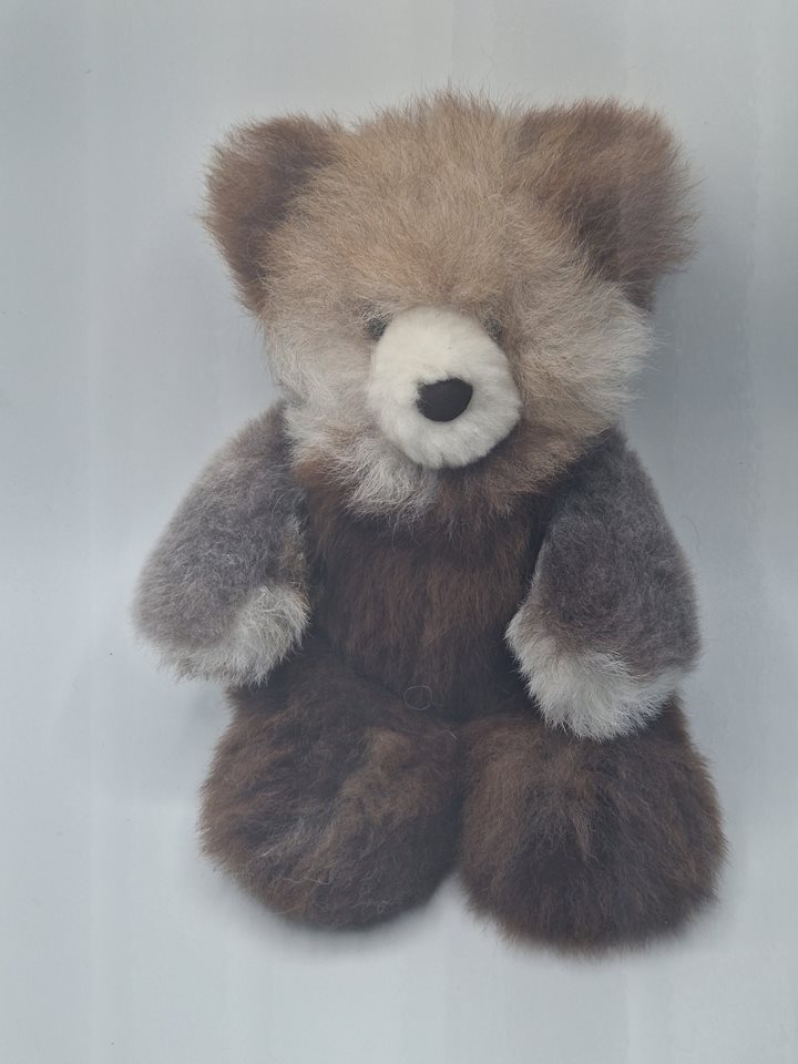 Alpaca fur teddy rose grey