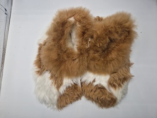 Alpaca Fur Slippers faun/white