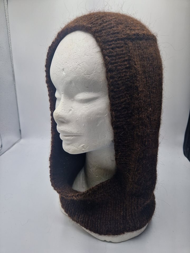 Alpaca Knitted balaclava brown