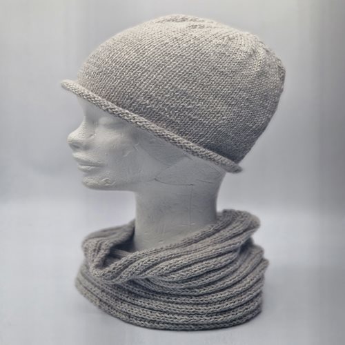 Alpaca Hat/snood set grey