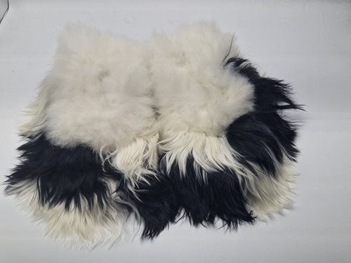 Alpaca Fur slippers blk-wh