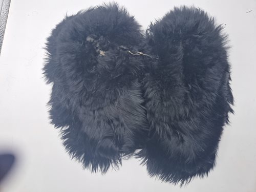 Alpaca Fur Slippers black