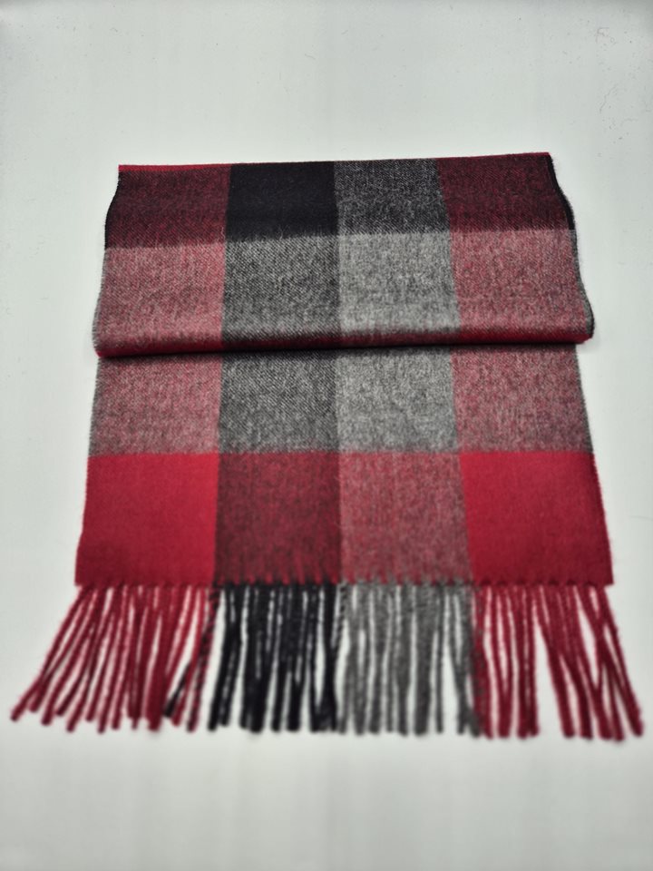 Alpaca Scarf red/grey check