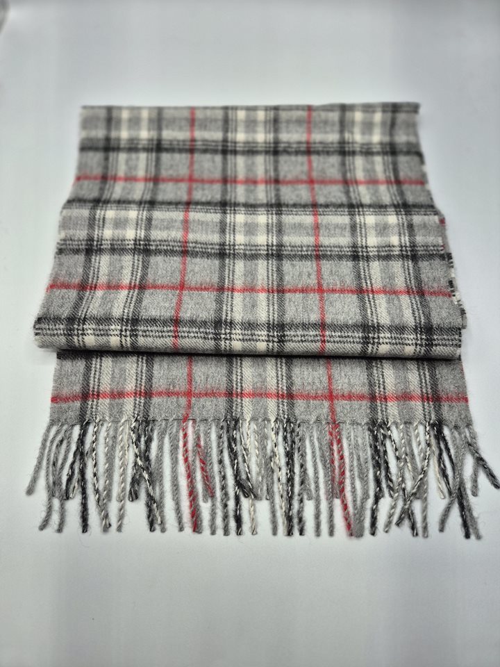 Alpaca Scarf grey/red check