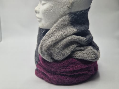 Alpaca snood grey/pink