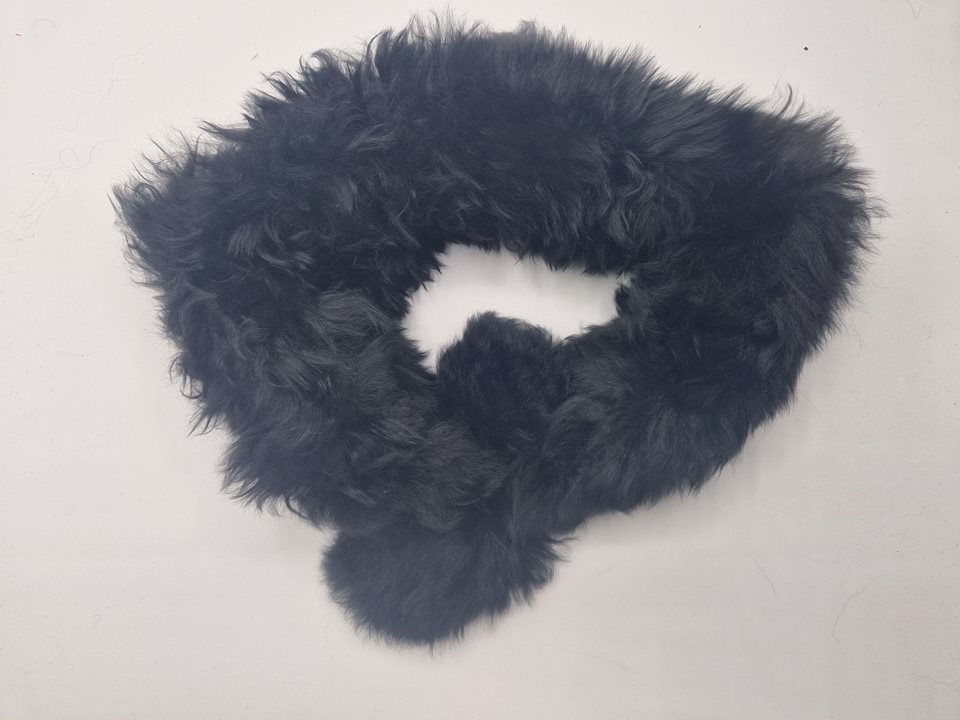 Alpaca Fur Scarf Black