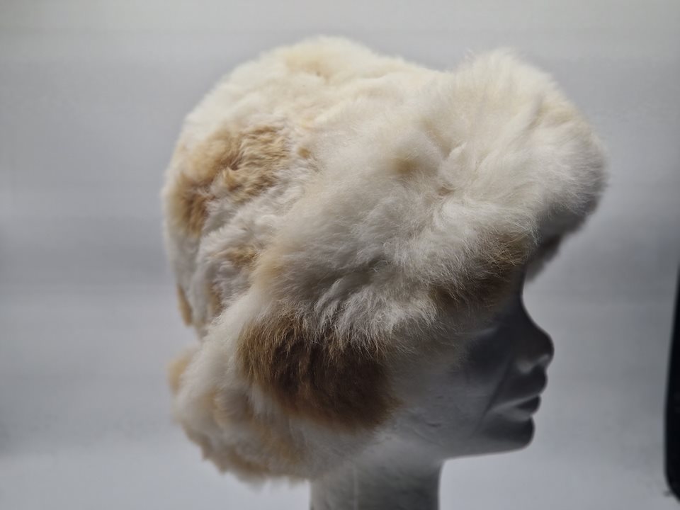 Alpaca Fur Hat White/Medium faun