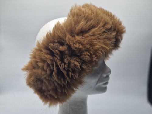 Alpaca Wide Fur Headband/Snood med faun