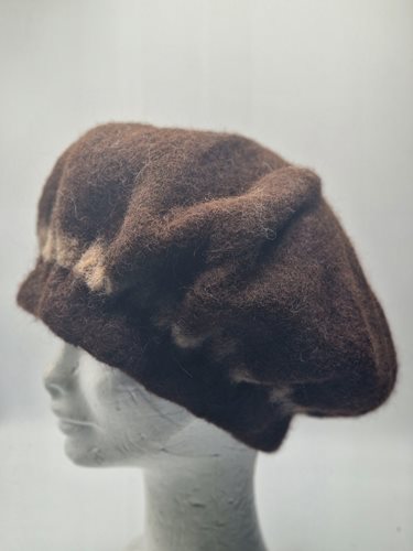 Alpaca felted beret brown