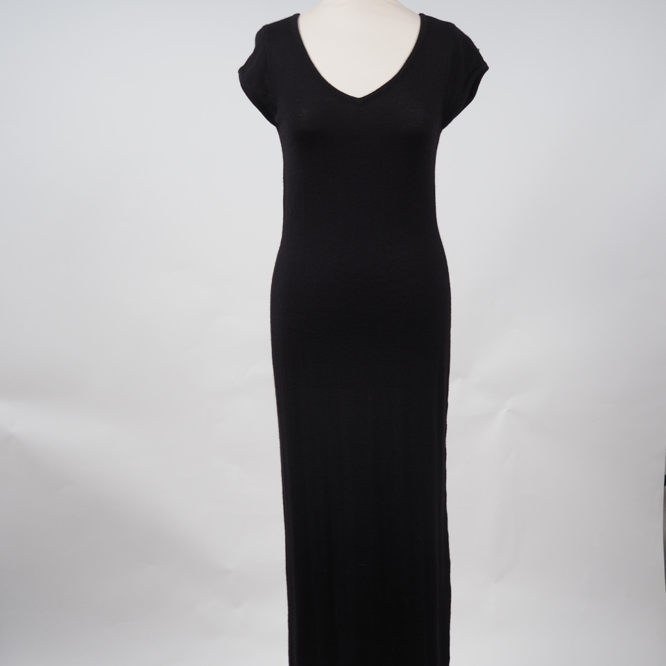 Alpaca long Knitted dress black