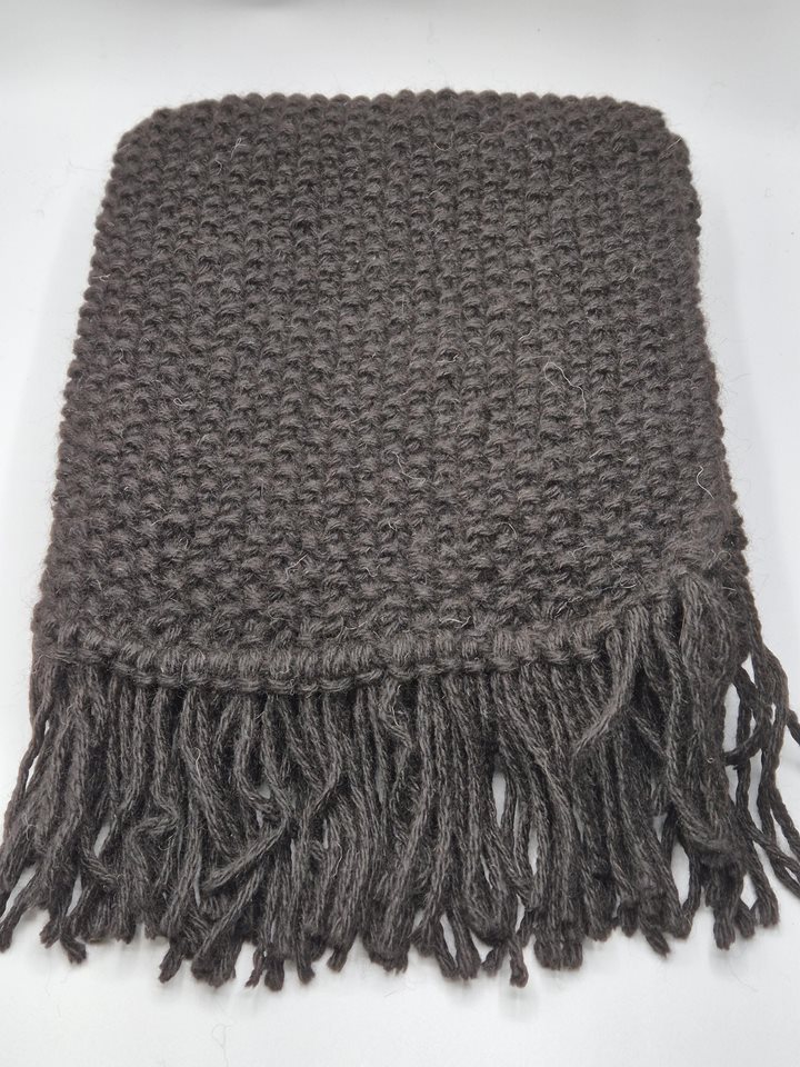 Alpaca Scarf chunky black moss