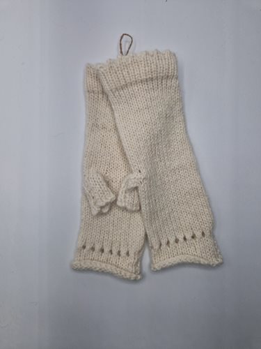 Alpaca Fingerless Gloves Winter White