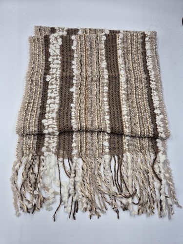 Alpaca Scarf browns/cream stripe