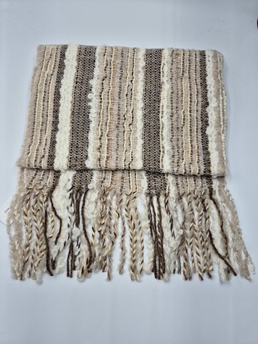 Alpaca Scarf browns/cream stripe 2