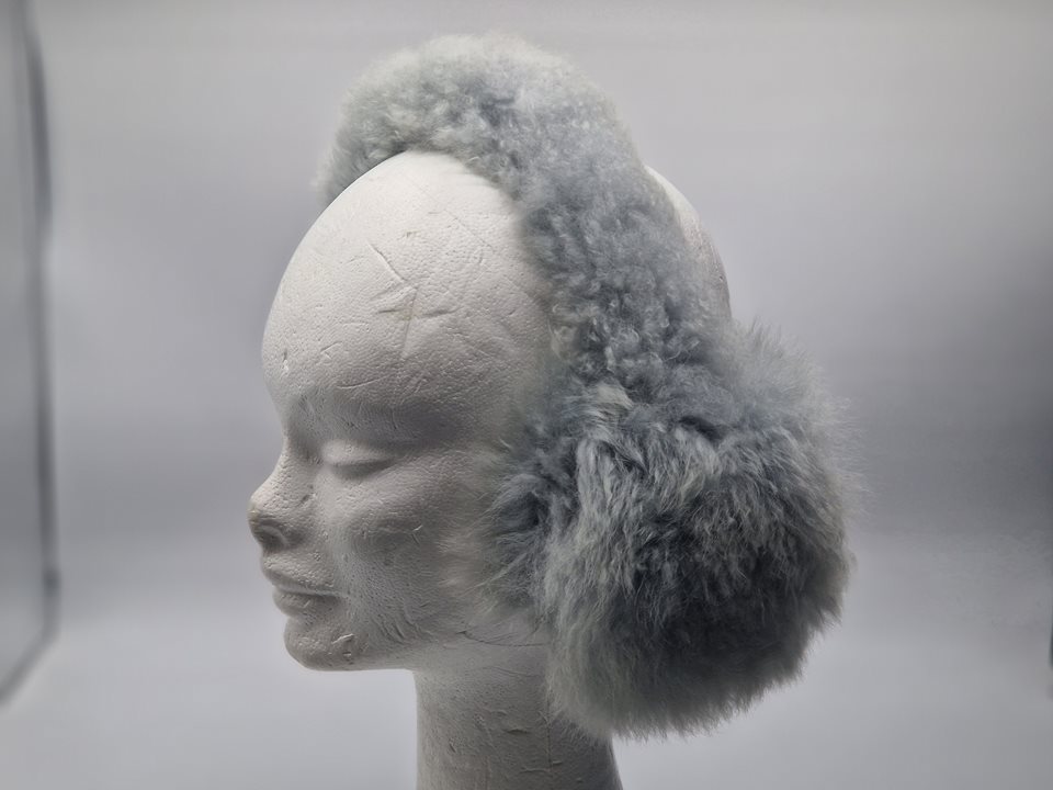 Alpaca Fur Ear Muffs grey